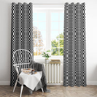 Black White Filipino Binakol Motifs Window Curtain Mabuhay Philippines Festival Kusikus Pattern LT14 - Polynesian Pride
