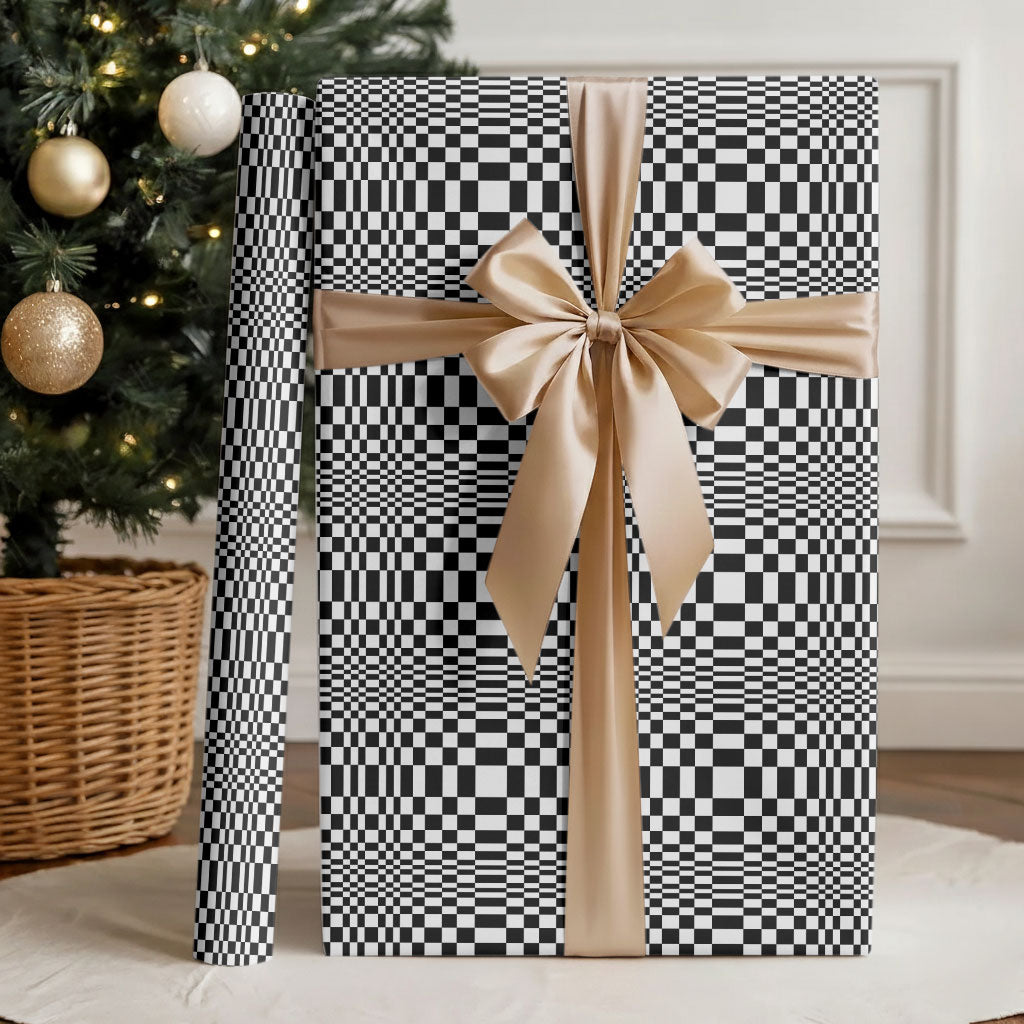 Black White Filipino Binakol Motifs Wrapping Paper Mabuhay Philippines Festival Kusikus Pattern LT14 - Polynesian Pride