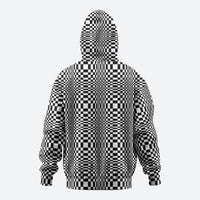 Black White Filipino Binakol Motifs Zip Hoodie Mabuhay Philippines Festival Kusikus Pattern LT14 - Polynesian Pride
