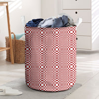 Red White Filipino Binakol Motifs Laundry Basket Mabuhay Philippines Festival Kusikus Pattern LT14 Red - Polynesian Pride
