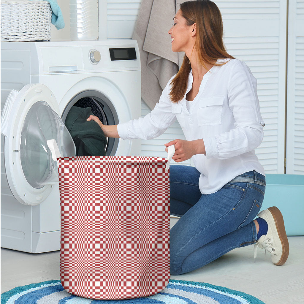 Red White Filipino Binakol Motifs Laundry Basket Mabuhay Philippines Festival Kusikus Pattern LT14 - Polynesian Pride