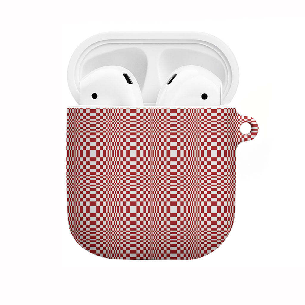 Red White Filipino Binakol Motifs AirPods Case Mabuhay Philippines Festival Kusikus Pattern LT14 Red - Polynesian Pride