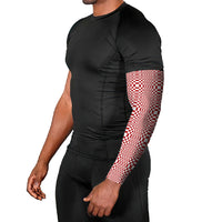 Red White Filipino Binakol Motifs Arm Sleeves Mabuhay Philippines Festival Kusikus Pattern LT14 - Polynesian Pride