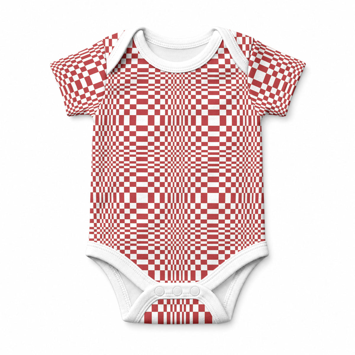 Red White Filipino Binakol Motifs Baby Onesie Mabuhay Philippines Festival Kusikus Pattern