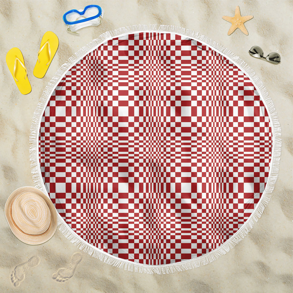 Red White Filipino Binakol Motifs Beach Blanket Mabuhay Philippines Festival Kusikus Pattern LT14 One Size 150cm Red - Polynesian Pride