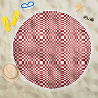Red White Filipino Binakol Motifs Beach Blanket Mabuhay Philippines Festival Kusikus Pattern LT14 One Size 150cm Red - Polynesian Pride