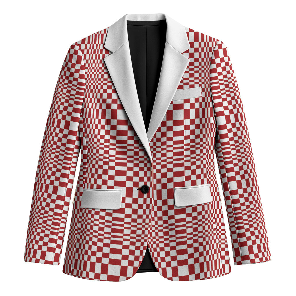 Red White Filipino Binakol Motifs Blazer Mabuhay Philippines Festival Kusikus Pattern LT14 Unisex Red - Polynesian Pride