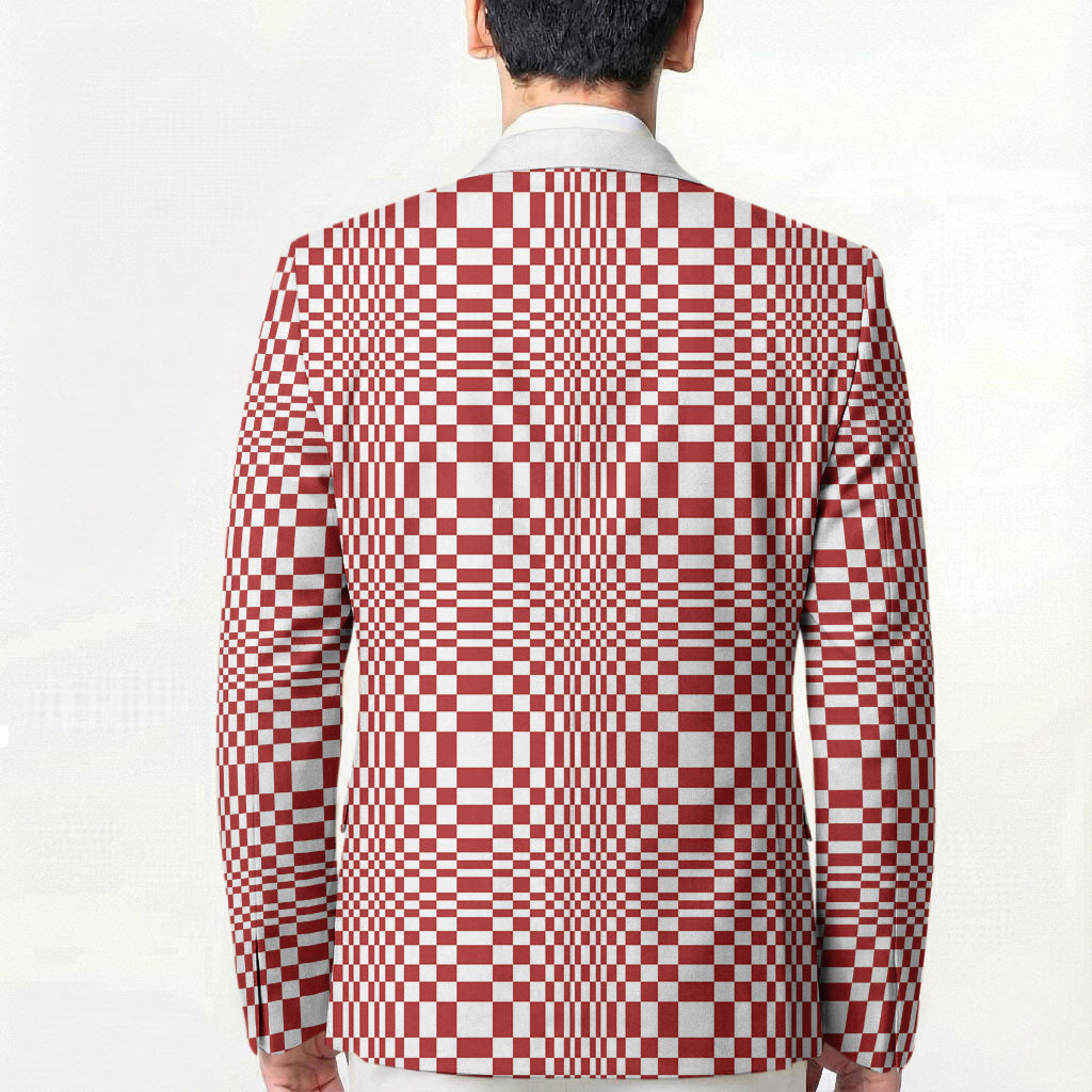 Red White Filipino Binakol Motifs Blazer Mabuhay Philippines Festival Kusikus Pattern LT14 - Polynesian Pride