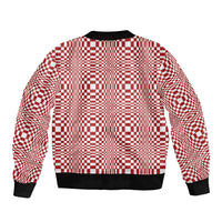 Red White Filipino Binakol Motifs Bomber Jacket Mabuhay Philippines Festival Kusikus Pattern LT14 - Polynesian Pride