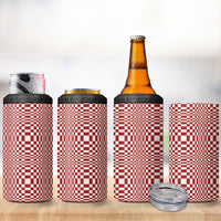 Red White Filipino Binakol Motifs 4 in 1 Can Cooler Tumbler Mabuhay Philippines Festival Kusikus Pattern LT14 - Polynesian Pride