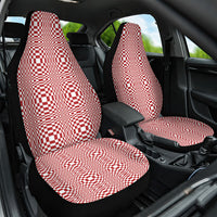 Red White Filipino Binakol Motifs Car Seat Cover Mabuhay Philippines Festival Kusikus Pattern LT14 One Size Red - Polynesian Pride