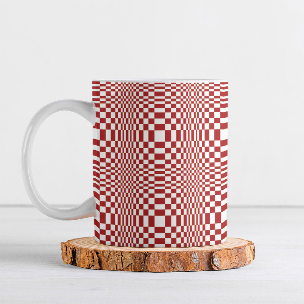 Red White Filipino Binakol Motifs Ceramic Mug Mabuhay Philippines Festival Kusikus Pattern LT14 Red - Polynesian Pride