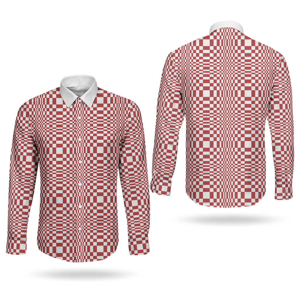 Red White Filipino Binakol Motifs Couples Matching Puletasi and Long Sleeve Button Shirt Mabuhay Philippines Festival Kusikus Pattern LT14 - Polynesian Pride