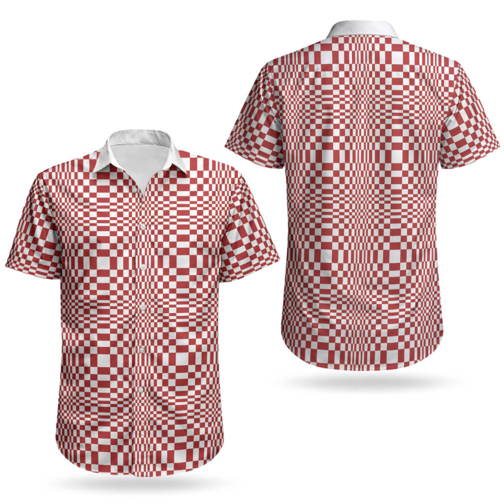 Red White Filipino Binakol Motifs Couples Matching Summer Maxi Dress and Hawaiian Shirt Mabuhay Philippines Festival Kusikus Pattern LT14 - Polynesian Pride