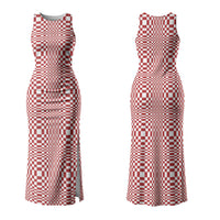 Red White Filipino Binakol Motifs Couples Matching Tank Maxi Dress and Hawaiian Shirt Mabuhay Philippines Festival Kusikus Pattern LT14 - Polynesian Pride