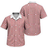 Red White Filipino Binakol Motifs Family Matching Off The Shoulder Long Sleeve Dress and Hawaiian Shirt Mabuhay Philippines Festival Kusikus Pattern LT14 Son's Shirt Red - Polynesian Pride