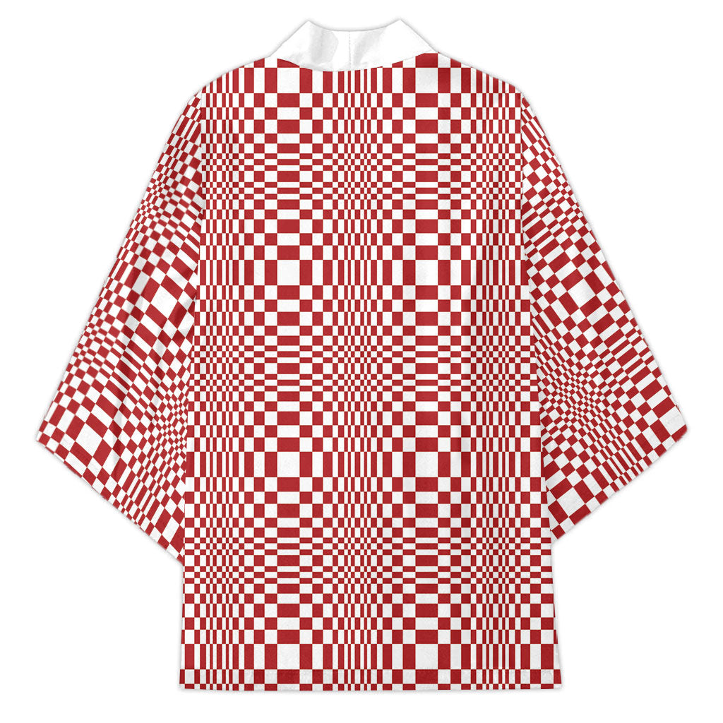 Red White Filipino Binakol Motifs Kimono Mabuhay Philippines Festival Kusikus Pattern LT14 - Polynesian Pride