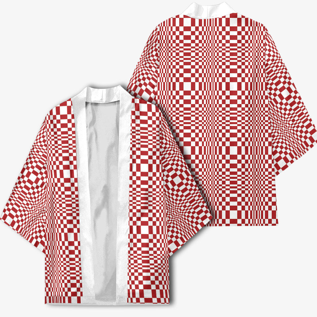 Red White Filipino Binakol Motifs Kimono Mabuhay Philippines Festival Kusikus Pattern LT14 - Polynesian Pride