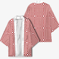 Red White Filipino Binakol Motifs Kimono Mabuhay Philippines Festival Kusikus Pattern LT14 - Polynesian Pride