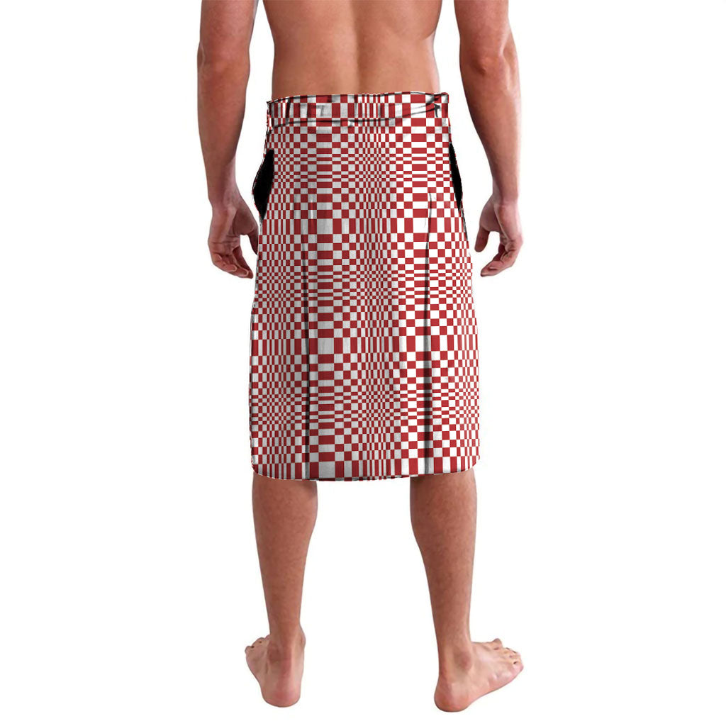 Red White Filipino Binakol Motifs Lavalava Mabuhay Philippines Festival Kusikus Pattern LT14 - Polynesian Pride