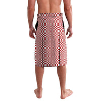 Red White Filipino Binakol Motifs Lavalava Mabuhay Philippines Festival Kusikus Pattern LT14 - Polynesian Pride