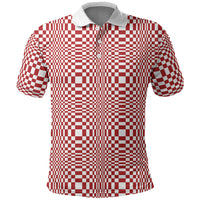 Red White Filipino Binakol Motifs Polo Shirt Mabuhay Philippines Festival Kusikus Pattern LT14 Red - Polynesian Pride