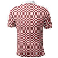 Red White Filipino Binakol Motifs Polo Shirt Mabuhay Philippines Festival Kusikus Pattern LT14 - Polynesian Pride