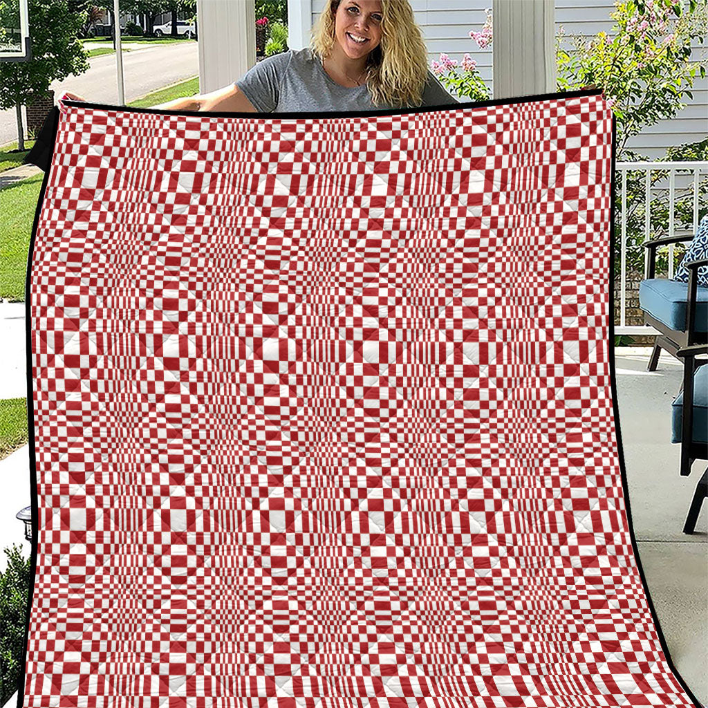 Red White Filipino Binakol Motifs Quilt Mabuhay Philippines Festival Kusikus Pattern LT14 Red - Polynesian Pride