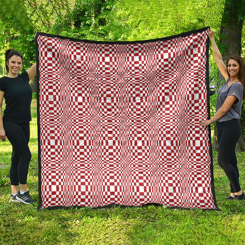 Red White Filipino Binakol Motifs Quilt Mabuhay Philippines Festival Kusikus Pattern LT14 - Polynesian Pride