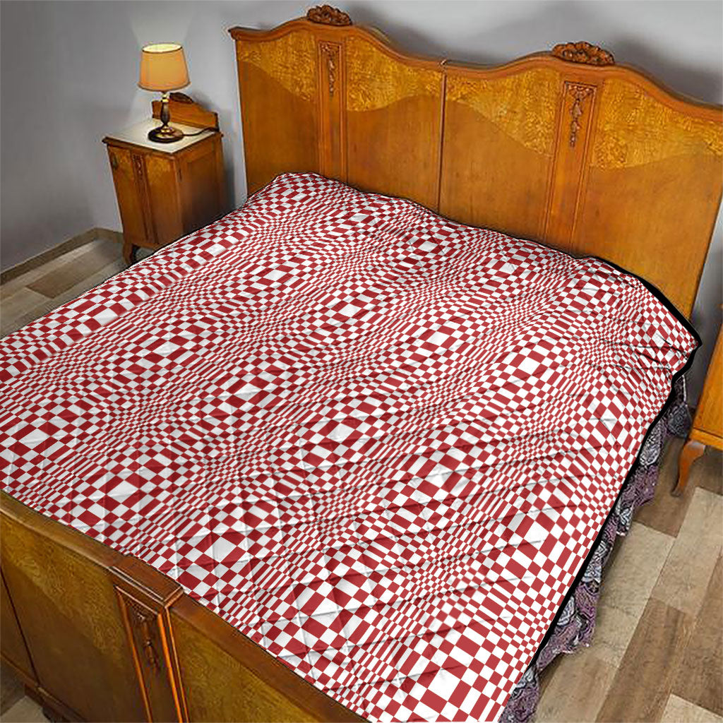 Red White Filipino Binakol Motifs Quilt Mabuhay Philippines Festival Kusikus Pattern LT14 - Polynesian Pride
