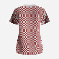 Red White Filipino Binakol Motifs Scrub Top Mabuhay Philippines Festival Kusikus Pattern LT14 - Polynesian Pride