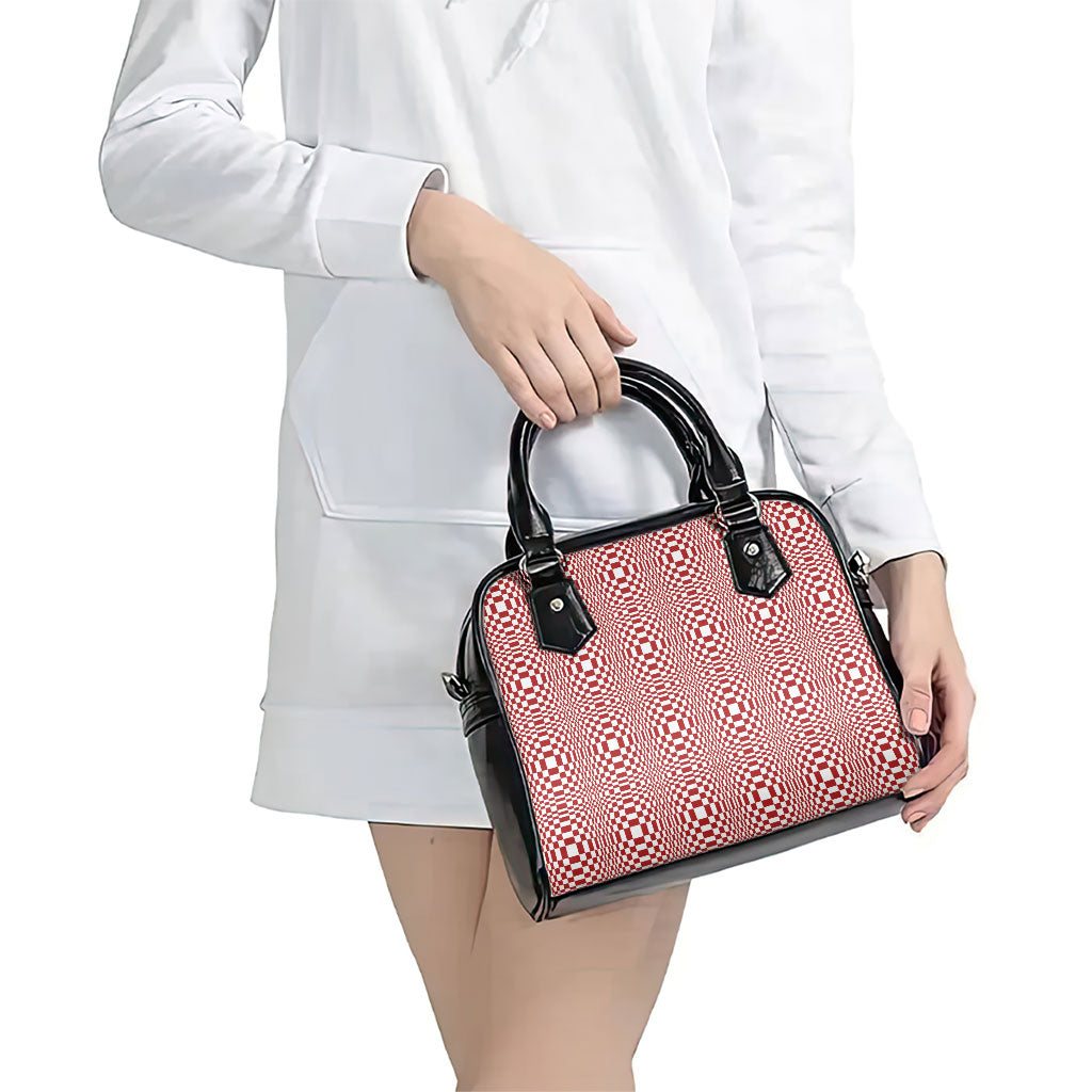 Red White Filipino Binakol Motifs Shoulder Handbag Mabuhay Philippines Festival Kusikus Pattern LT14 - Polynesian Pride