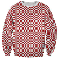 Red White Filipino Binakol Motifs Sweatshirt Mabuhay Philippines Festival Kusikus Pattern LT14 Unisex Red - Polynesian Pride