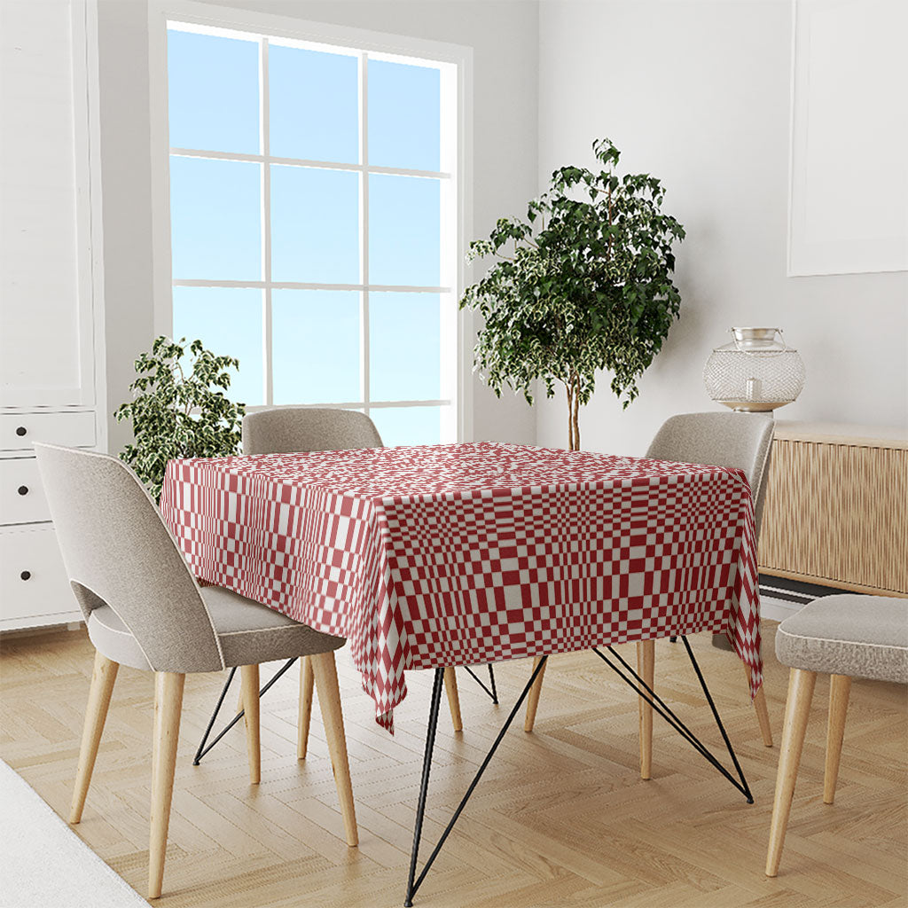 Red White Filipino Binakol Motifs Tablecloth Mabuhay Philippines Festival Kusikus Pattern LT14 - Polynesian Pride