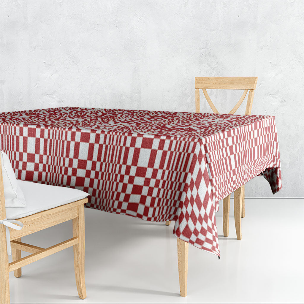 Red White Filipino Binakol Motifs Tablecloth Mabuhay Philippines Festival Kusikus Pattern LT14 - Polynesian Pride
