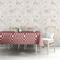 Red White Filipino Binakol Motifs Tablecloth Mabuhay Philippines Festival Kusikus Pattern LT14 - Polynesian Pride