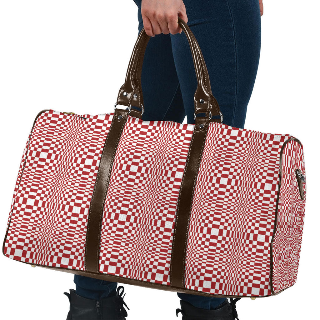 Red White Filipino Binakol Motifs Travel Bag Mabuhay Philippines Festival Kusikus Pattern LT14 - Polynesian Pride