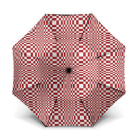 Red White Filipino Binakol Motifs Umbrella Mabuhay Philippines Festival Kusikus Pattern LT14 One Size Folded 11.42 inch Opened Diameter 37.4 inch Red - Polynesian Pride