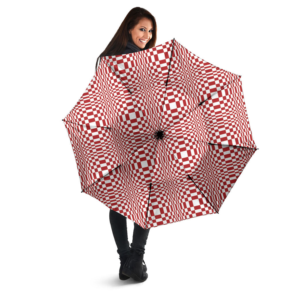 Red White Filipino Binakol Motifs Umbrella Mabuhay Philippines Festival Kusikus Pattern LT14 - Polynesian Pride