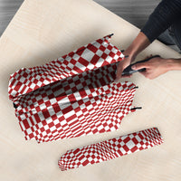 Red White Filipino Binakol Motifs Umbrella Mabuhay Philippines Festival Kusikus Pattern LT14 - Polynesian Pride