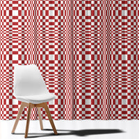 Red White Filipino Binakol Motifs Window Curtain Mabuhay Philippines Festival Kusikus Pattern LT14 - Polynesian Pride