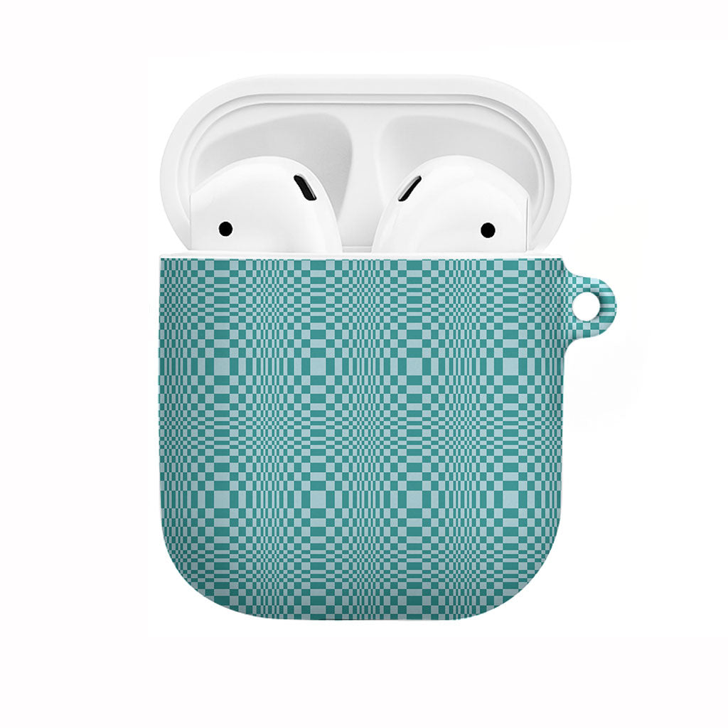 Cyan Filipino Binakol Motifs AirPods Case Mabuhay Philippines Festival Kusikus Pattern LT14 Cyan - Polynesian Pride