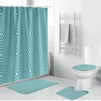Cyan Filipino Binakol Motifs Bathroom Set Mabuhay Philippines Festival Kusikus Pattern LT14 Bathroom Set (4 pcs) Cyan - Polynesian Pride