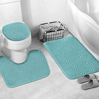 Cyan Filipino Binakol Motifs Bathroom Set Mabuhay Philippines Festival Kusikus Pattern LT14 Mat Set Only (3 pcs) One Size Cyan - Polynesian Pride