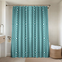 Cyan Filipino Binakol Motifs Bathroom Set Mabuhay Philippines Festival Kusikus Pattern LT14 Shower Curtain Only Cyan - Polynesian Pride