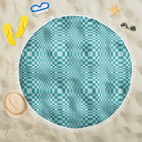 Cyan Filipino Binakol Motifs Beach Blanket Mabuhay Philippines Festival Kusikus Pattern LT14 One Size 150cm Cyan - Polynesian Pride