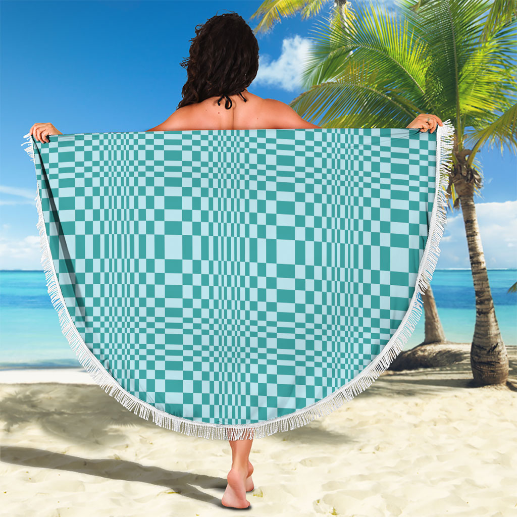 Cyan Filipino Binakol Motifs Beach Blanket Mabuhay Philippines Festival Kusikus Pattern LT14 - Polynesian Pride
