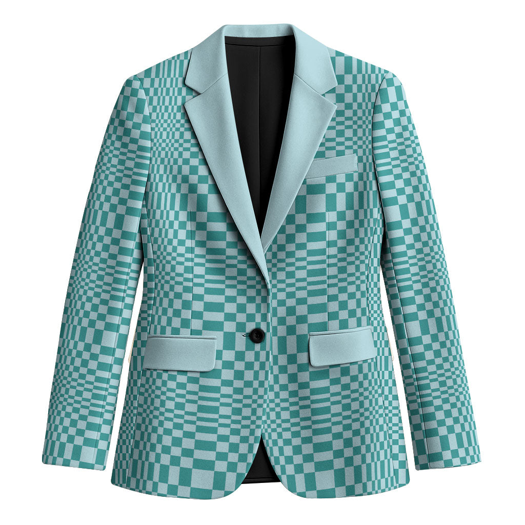 Cyan Filipino Binakol Motifs Blazer Mabuhay Philippines Festival Kusikus Pattern LT14 Unisex Cyan - Polynesian Pride