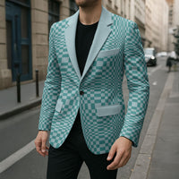 Cyan Filipino Binakol Motifs Blazer Mabuhay Philippines Festival Kusikus Pattern LT14 - Polynesian Pride