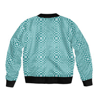 Cyan Filipino Binakol Motifs Bomber Jacket Mabuhay Philippines Festival Kusikus Pattern LT14 - Polynesian Pride